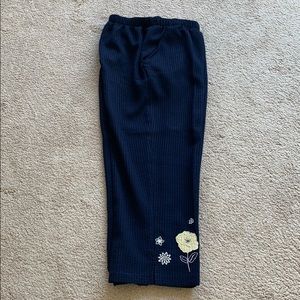 KORET BLUE EMBROIDERED CROP PANTS